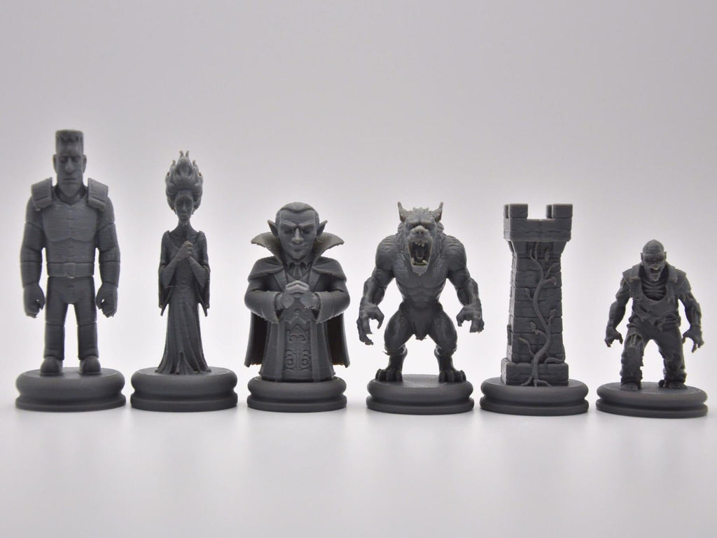 Monster-Schachfigurenset – komplettes 32-teiliges, 3D-gedrucktes PLA-Schachset | Geschenk für Schachfans | Sammlerstück | Made in Germany