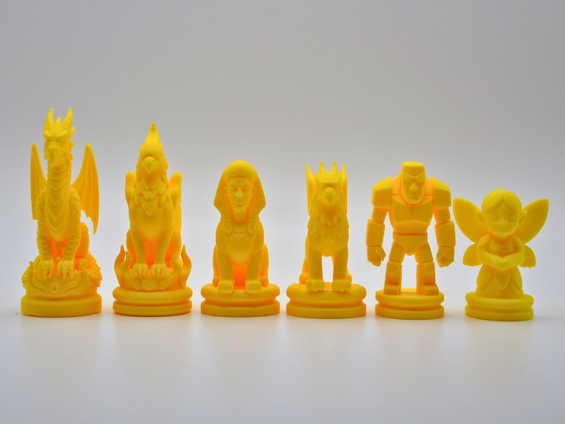 Mythische-Kreaturen-Schachfigurenset – komplettes 32-teiliges, 3D-gedrucktes PLA-Schachset | Geschenk für Schachfans | Made in Germany