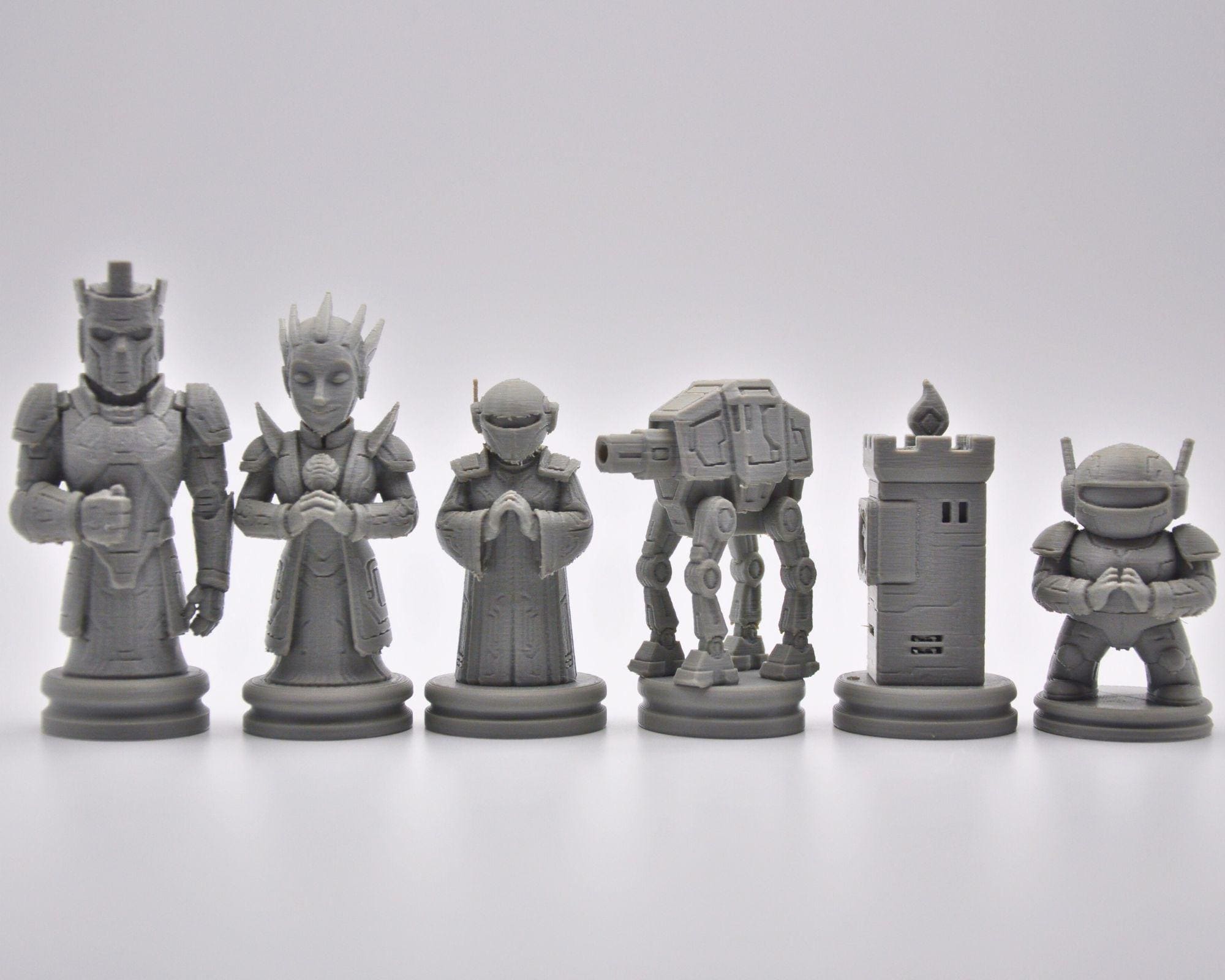 Technologie-Schachfigurenset – komplettes 32-teiliges, 3D-gedrucktes PLA-Schachset | Geschenk für Schachfans | Made in Germany