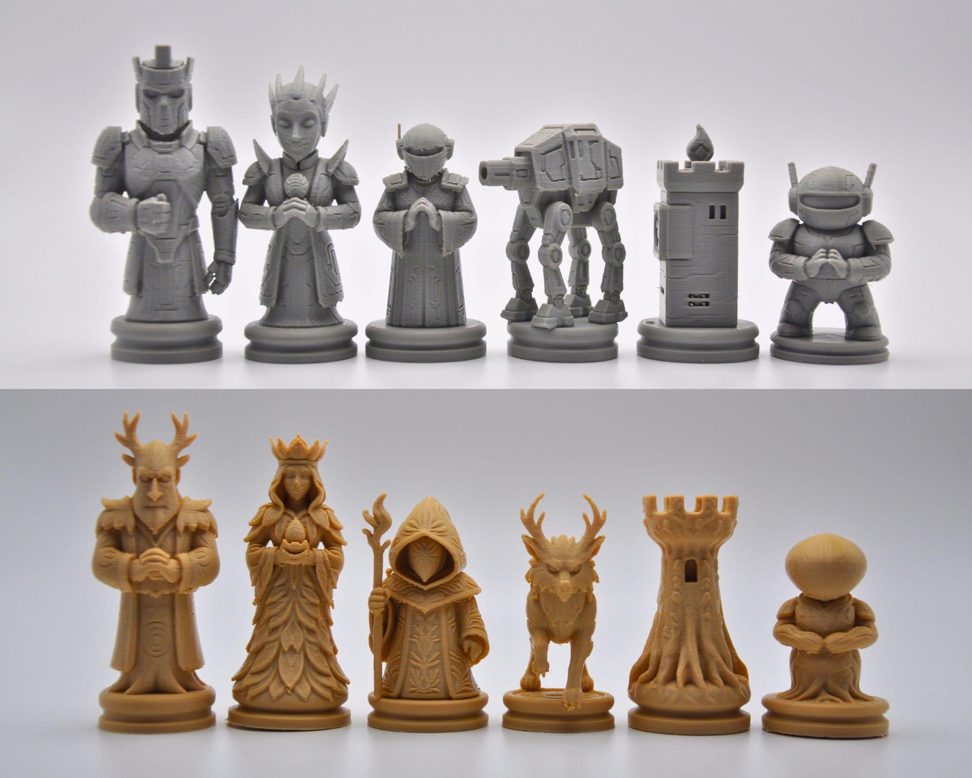 Technologie-Schachfigurenset – komplettes 32-teiliges, 3D-gedrucktes PLA-Schachset | Geschenk für Schachfans | Made in Germany