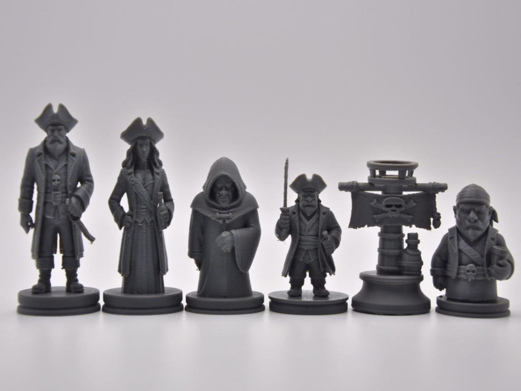 Piraten-Schachfigurenset – komplettes 32-teiliges, 3D-gedrucktes PLA-Schachset | Geschenk für Schachfans | Sammlerstück | Made in Germany