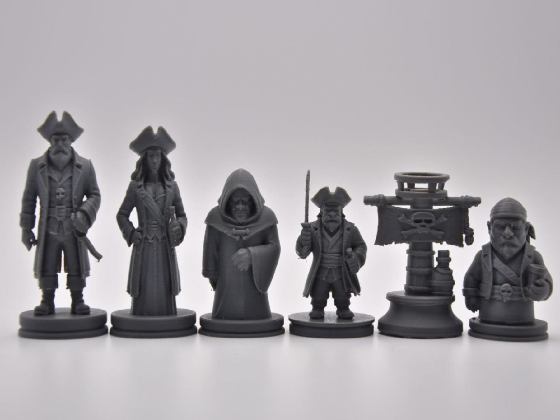Piraten-Schachfigurenset – komplettes 32-teiliges, 3D-gedrucktes PLA-Schachset | Geschenk für Schachfans | Sammlerstück | Made in Germany