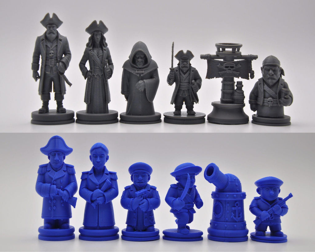 Marine-Schachfigurenset – komplettes 32-teiliges, 3D-gedrucktes PLA-Schachset | Geschenk für Schachfans | Sammlerstück | Made in Germany