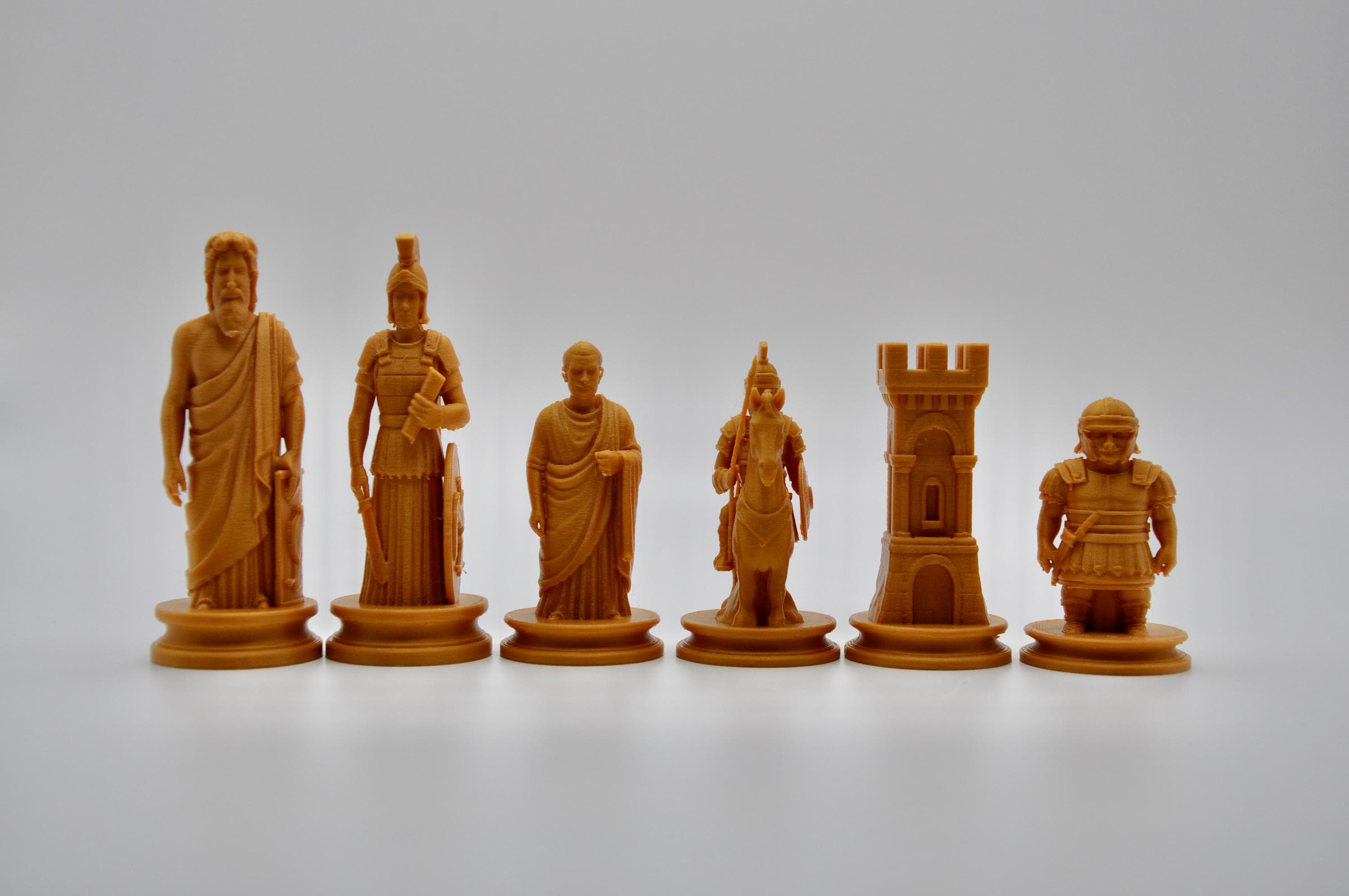 Antikes-Griechenland-gegen-antikes-Rom-Schachfigurenset – komplettes 32-teiliges, 3D-gedrucktes PLA-Schachset | Made in Germany