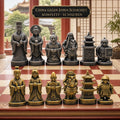 Historisches-China-gegen-historisches-Japan-Schachfigurenset – komplettes 32-teiliges, 3D-gedrucktes PLA-Schachset | Made in Germany