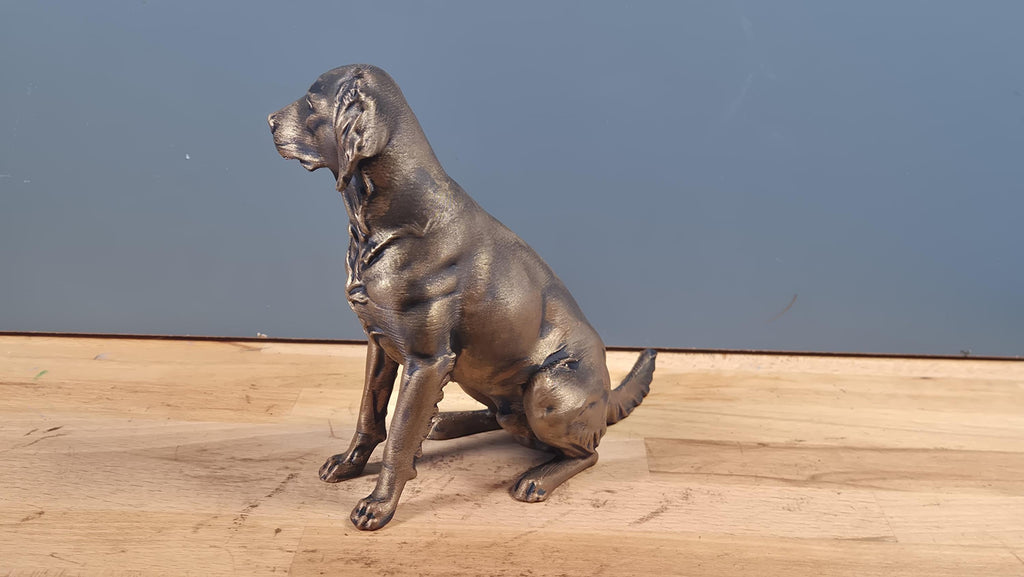 Heidewachtel – detailreiche sitzende Hundefigur | Kleiner Münsterländer | 19 Farben & 3 Größen | Made in Germany