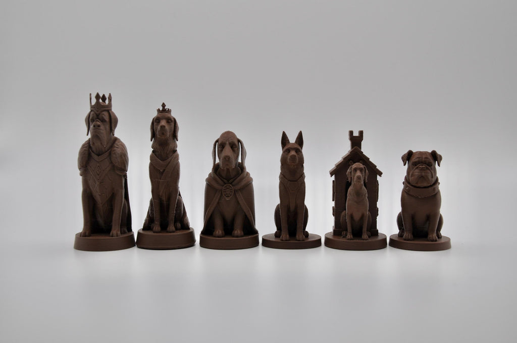 Hunde-gegen-Katzen-Schachfigurenset – komplettes 32-teiliges, 3D-gedrucktes PLA-Schachset | Geschenk für Schachfans | Made in Germany