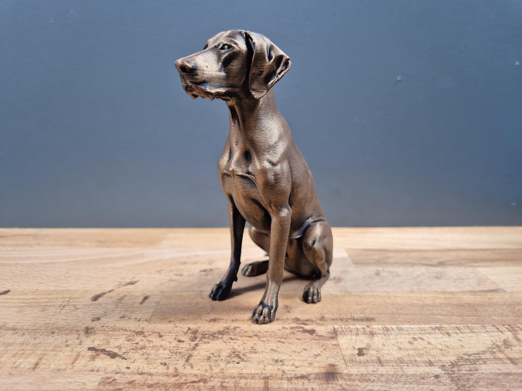 Deutsch Kurzhaar – athletische sitzende Hundefigur | Jagdhund, Pointer | 19 Farben & 3 Größen | Made in Germany