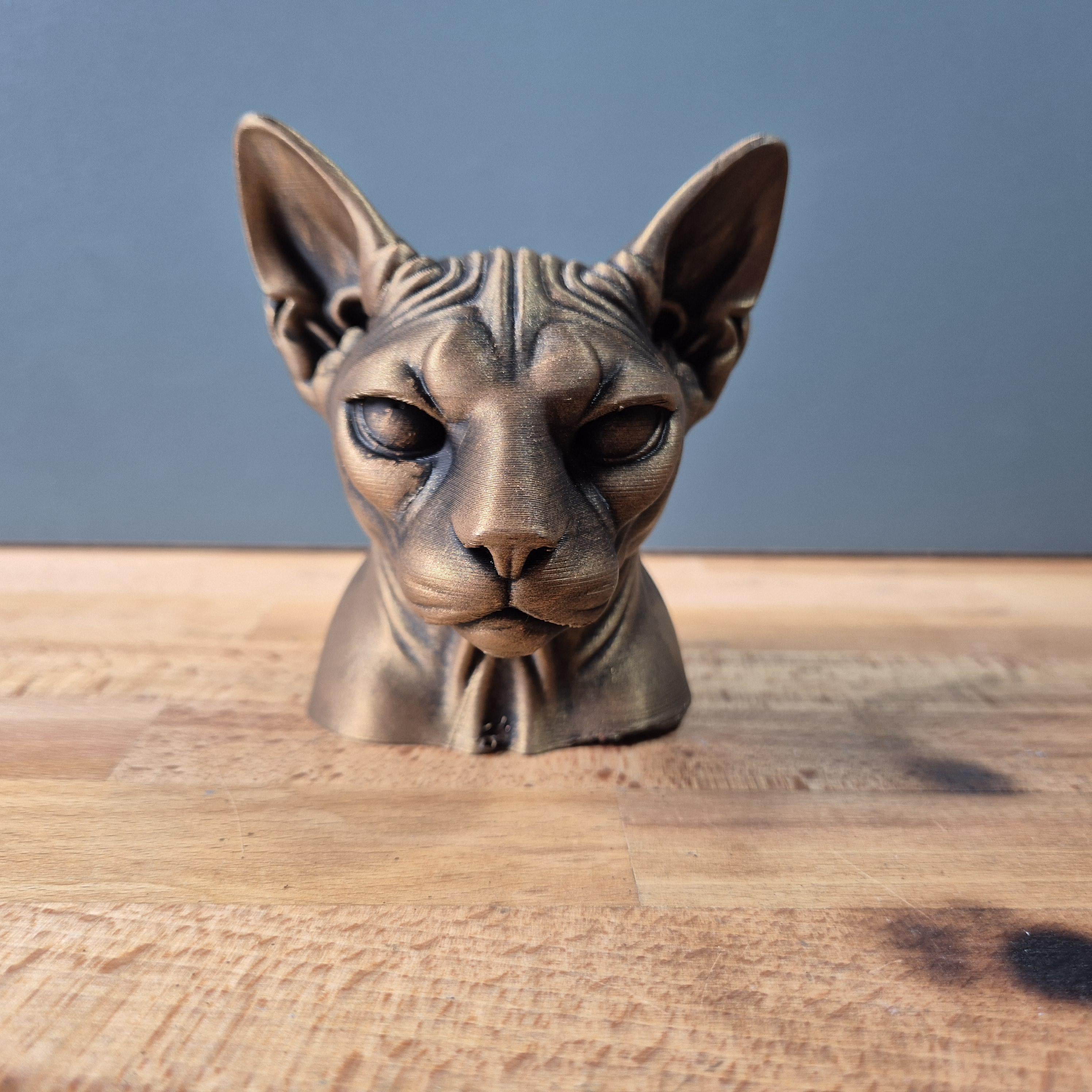 Sphynx-Katze – elegante Katzenbüste mit großen Ohren | 19 Farben & 3 Größen | Made in Germany