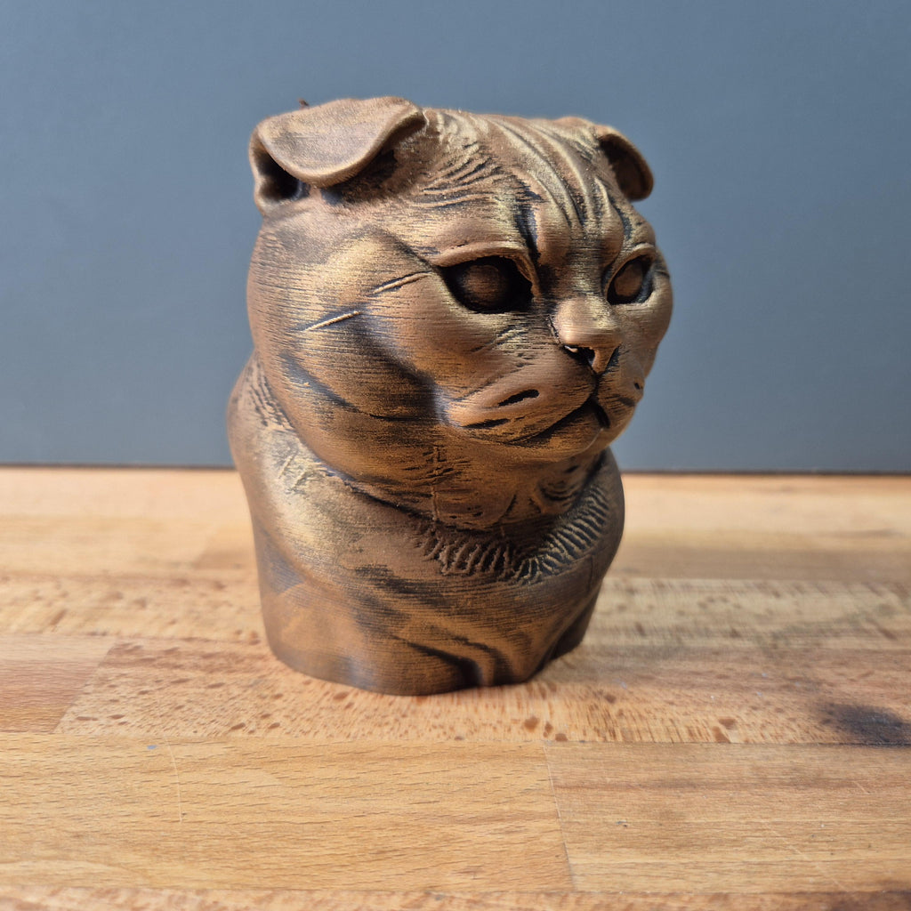 Scottish Fold Katze – kompakte Katzenbüste mit Faltohren | 19 Farben & 3 Größen | Made in Germany