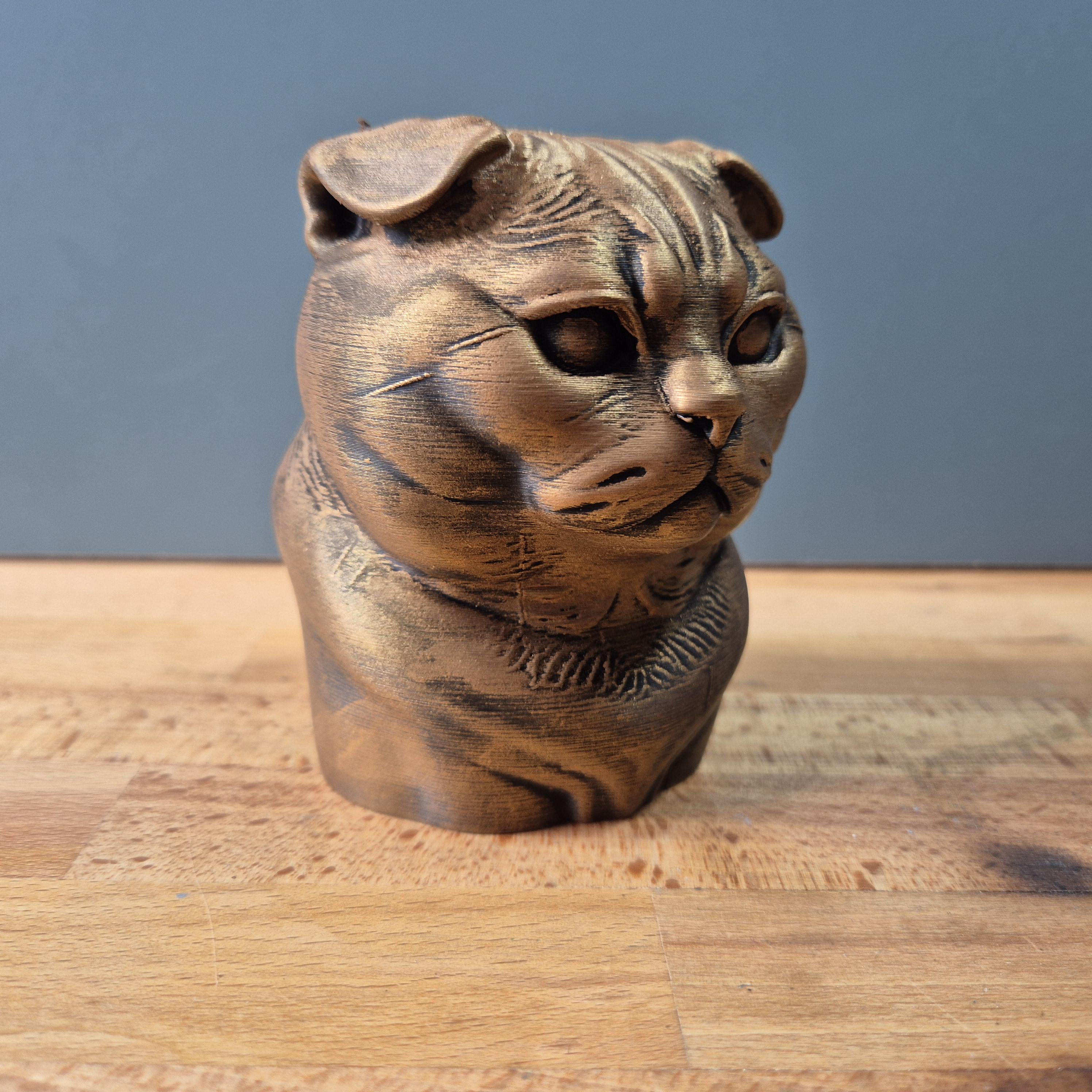 Scottish Fold Katze – kompakte Katzenbüste mit Faltohren | 19 Farben & 3 Größen | Made in Germany