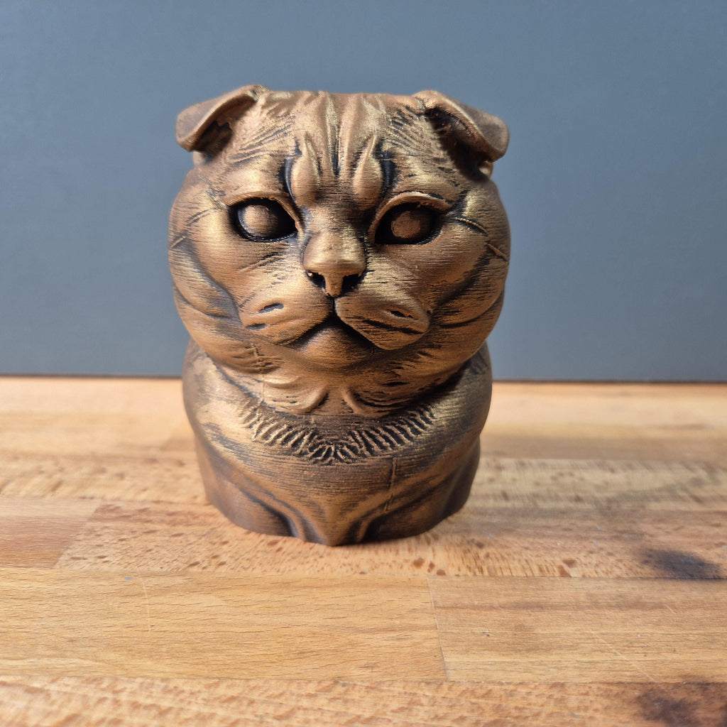 Scottish Fold Katze – kompakte Katzenbüste mit Faltohren | 19 Farben & 3 Größen | Made in Germany