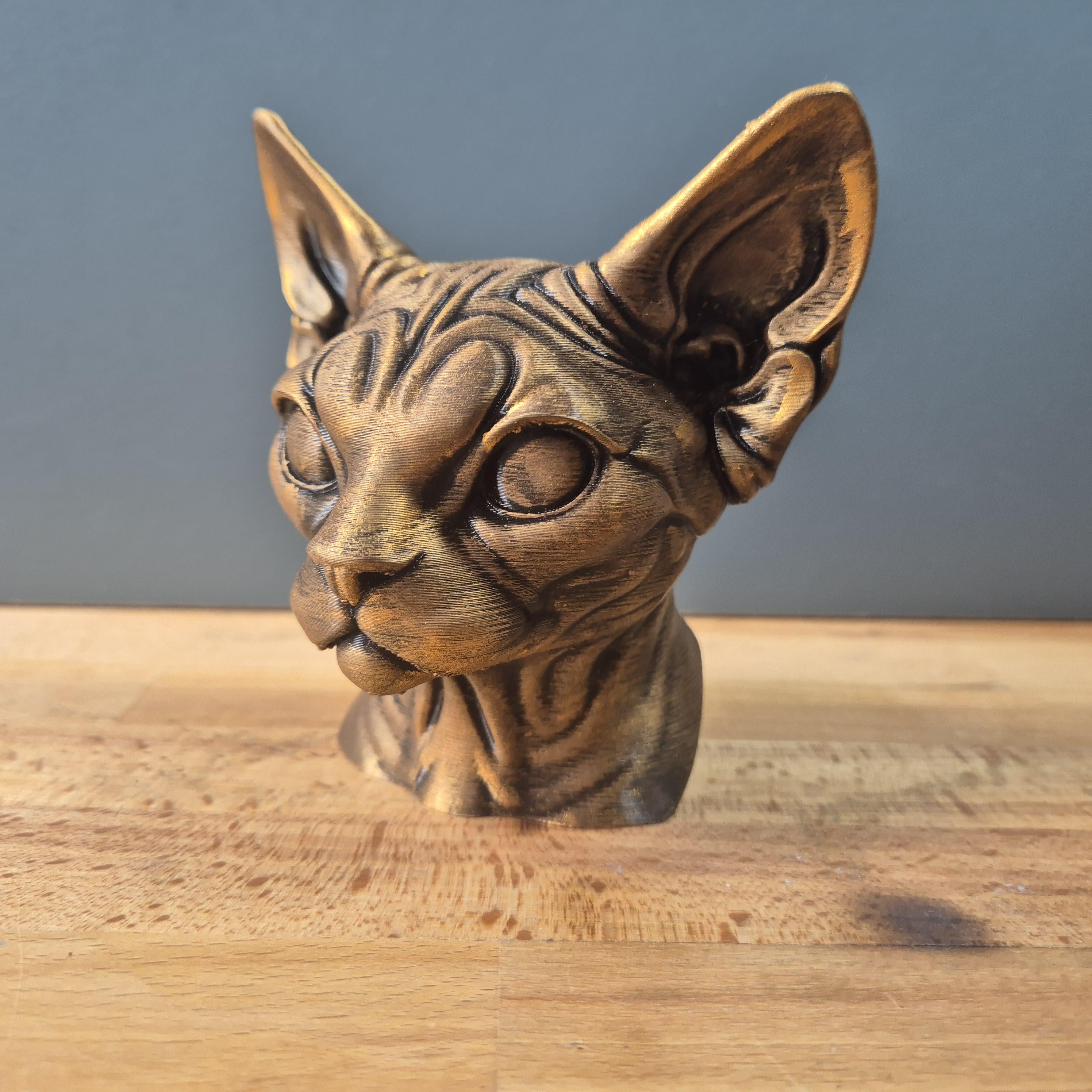 Devon Rex – elegante Katzenbüste mit sehr großen Ohren | 19 Farben & 3 Größen | Made in Germany
