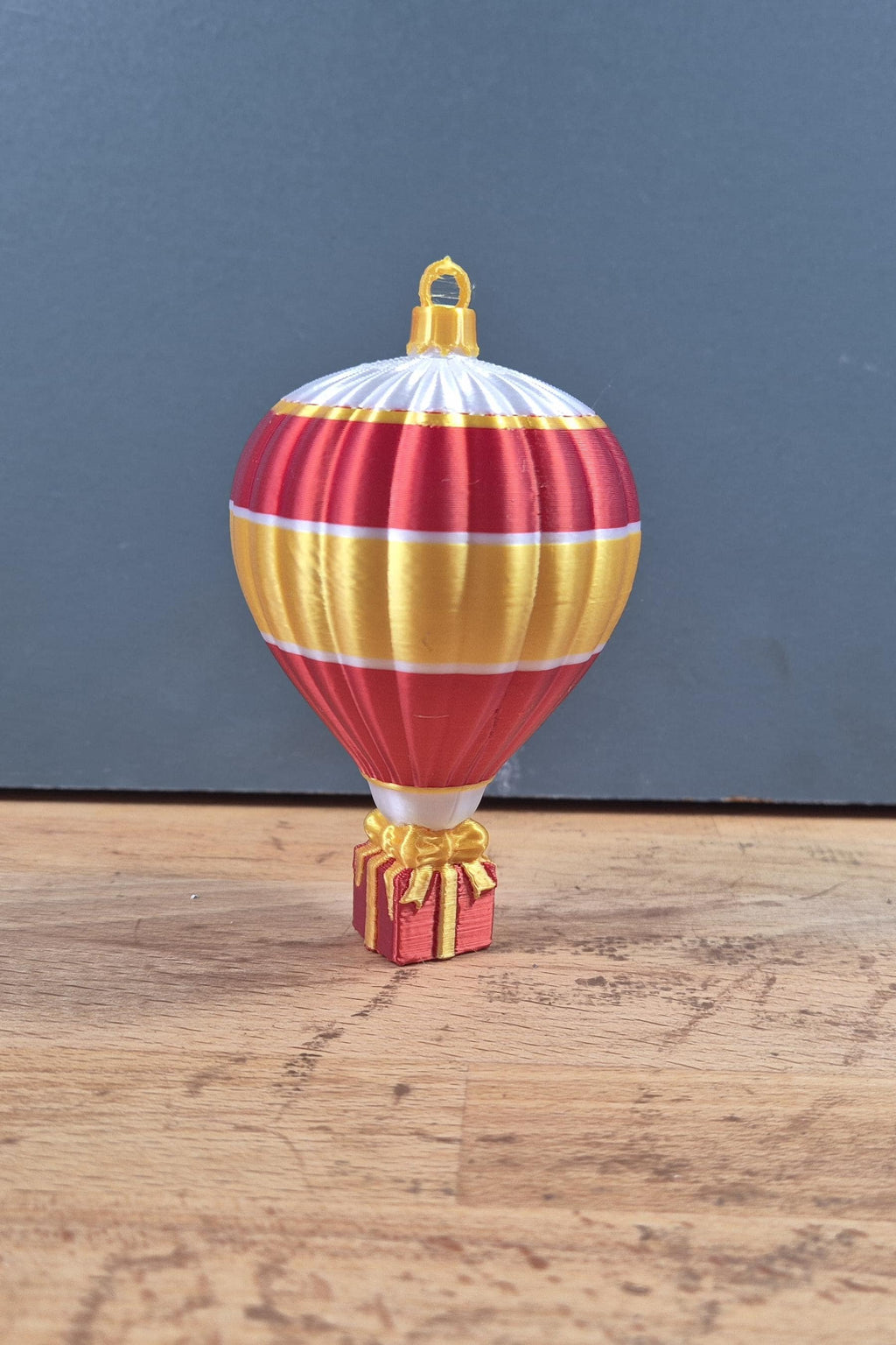 Heißluftballon-Weihnachtsanhänger mit Ringstreifen | 19 Farben & 3 Größen | Made in Germany