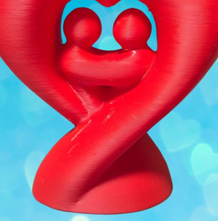 Valentins-Paarfigur mit Herzschleife | Abstrakte romantische Skulptur | 19 Farben & 3 Größen