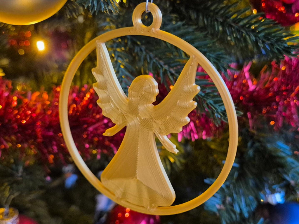 Engel-Weihnachtsanhänger im Rundrahmen | Christbaumschmuck | 19 Farben & 3 Größen | Made in Germany