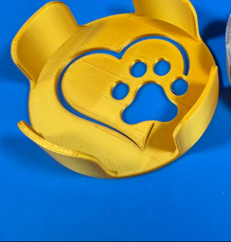 Hunde-Untersetzerhalter mit Pfotenherz | Coaster-Ablage | 19 Farben & 3 Größen | Made in Germany
