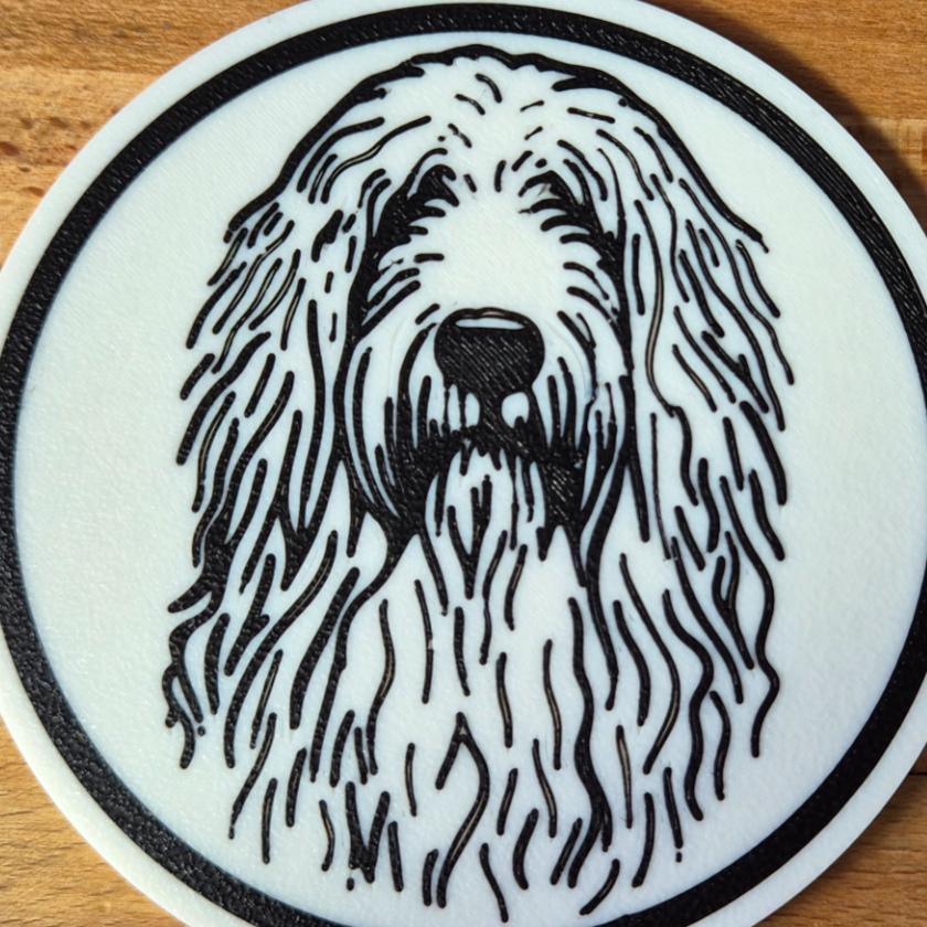 Komondor-Untersetzer im 4er-Set – ca. 10 cm | feste Farbausführung | Made in Germany