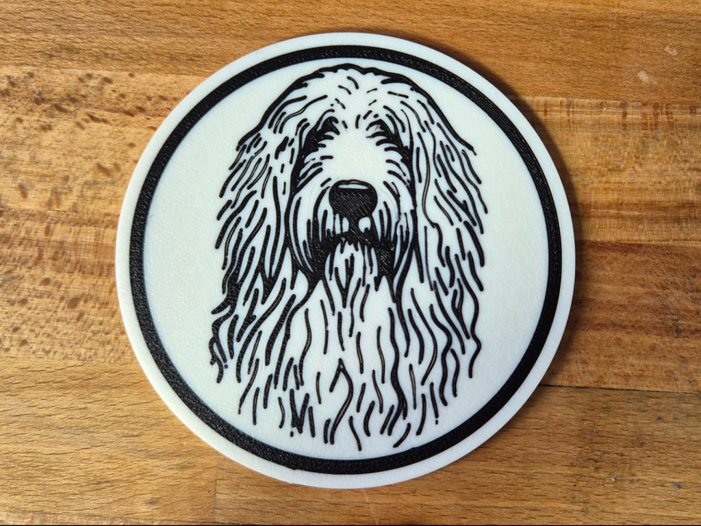 Komondor-Untersetzer im 4er-Set – ca. 10 cm | feste Farbausführung | Made in Germany