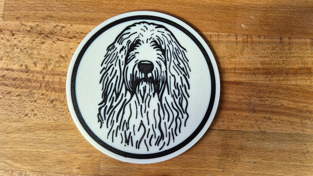 Komondor-Untersetzer im 4er-Set – ca. 10 cm | feste Farbausführung | Made in Germany