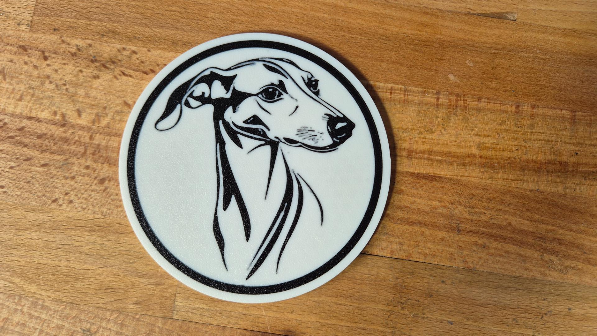 Greyhound-Untersetzer im 4er-Set – ca. 10 cm | feste Farbausführung | Made in Germany