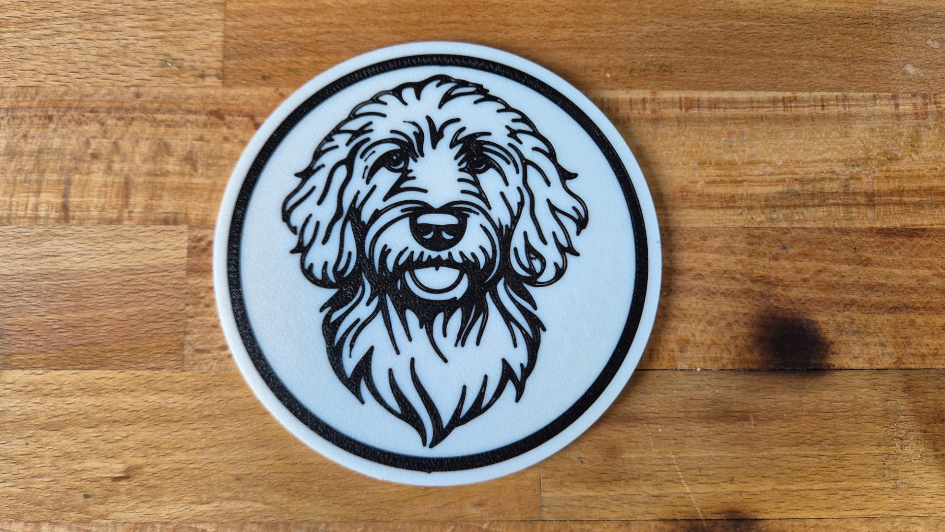 Labradoodle-Untersetzer im 4er-Set – ca. 10 cm | feste Farbausführung | Made in Germany