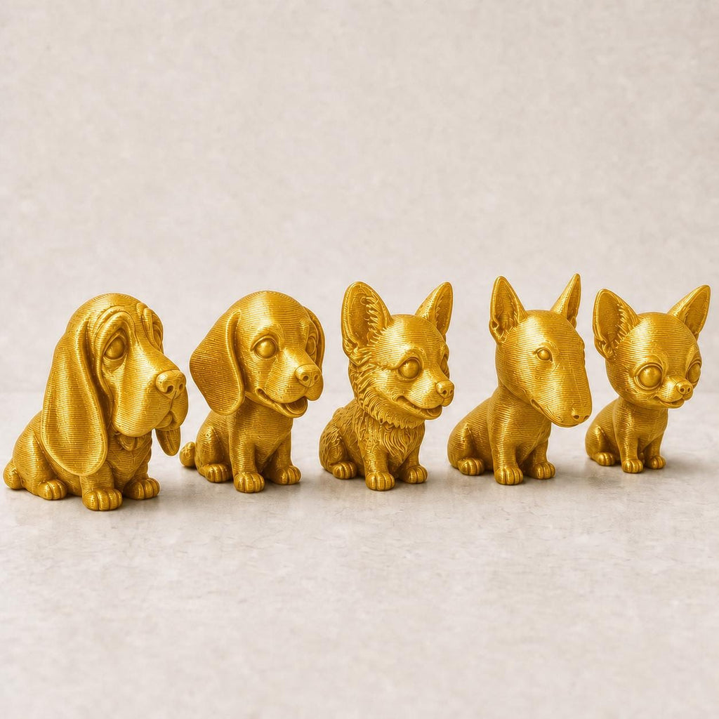 Wackelkopf-Welpen-Set – Basset Hound, Beagle, Chihuahua, Bullterrier & Corgi | 5 Größen, 7 Farben FehnFactory