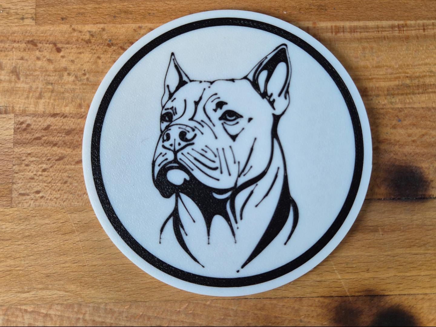 Dogo Argentino Untersetzer 4er Set schwarz weiß 10 cm Made in Germany