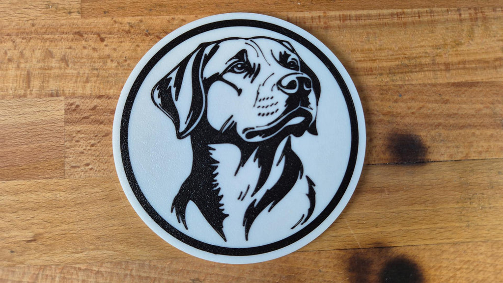 Labrador Retriever Untersetzer 4er Set schwarz weiß 10 cm Made in Germany