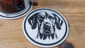 Weimaraner Untersetzer 4er Set schwarz weiß 10 cm Made in Germany