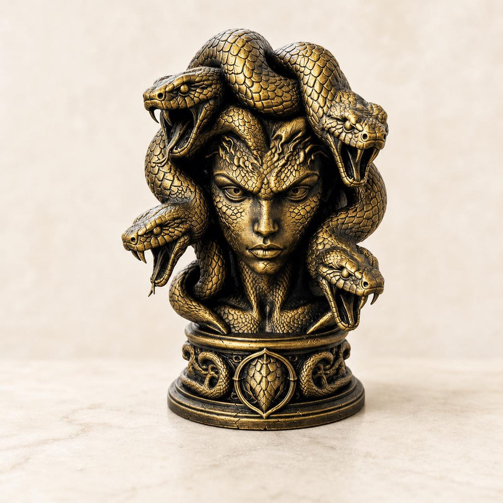 Medusa-Gorgonenbüste – mythologische Schlangenskulptur | 5 Größen & 7 Farben | Made in Germany FehnFactory