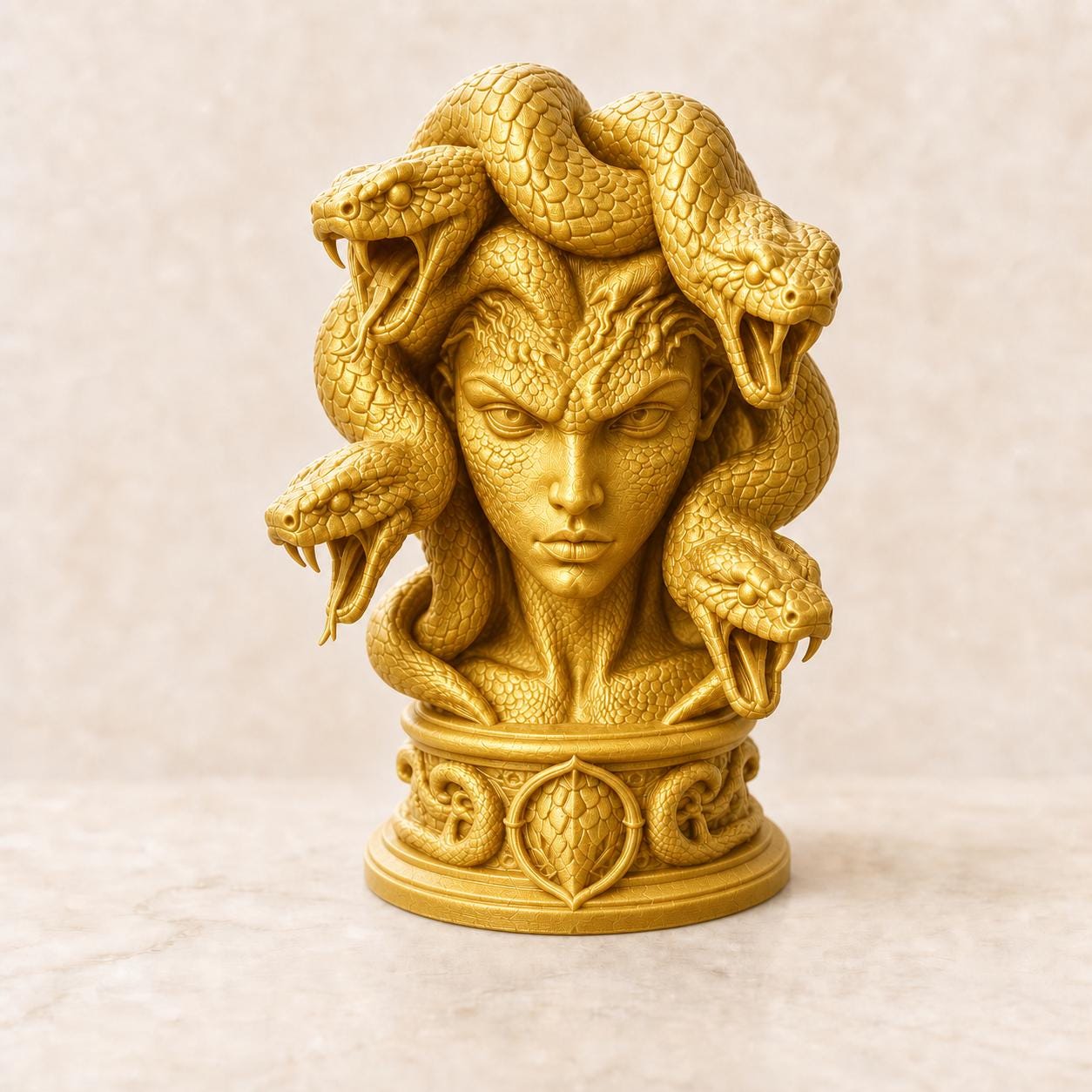 Medusa-Gorgonenbüste – mythologische Schlangenskulptur | 5 Größen & 7 Farben | Made in Germany FehnFactory