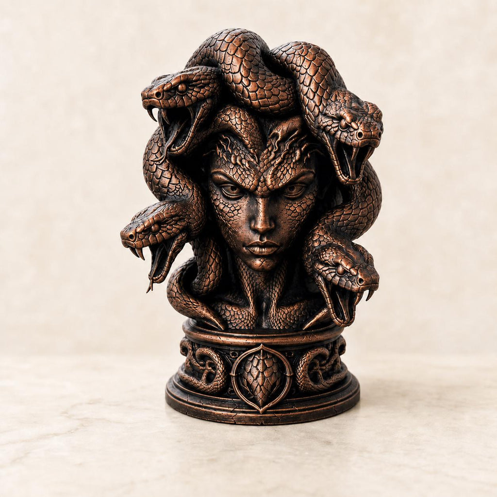 Medusa-Gorgonenbüste – mythologische Schlangenskulptur | 5 Größen & 7 Farben | Made in Germany FehnFactory