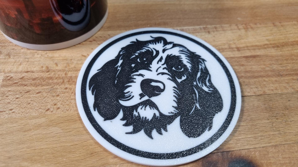 Cockapoo Untersetzer 4er Set schwarz weiß 10 cm Made in Germany