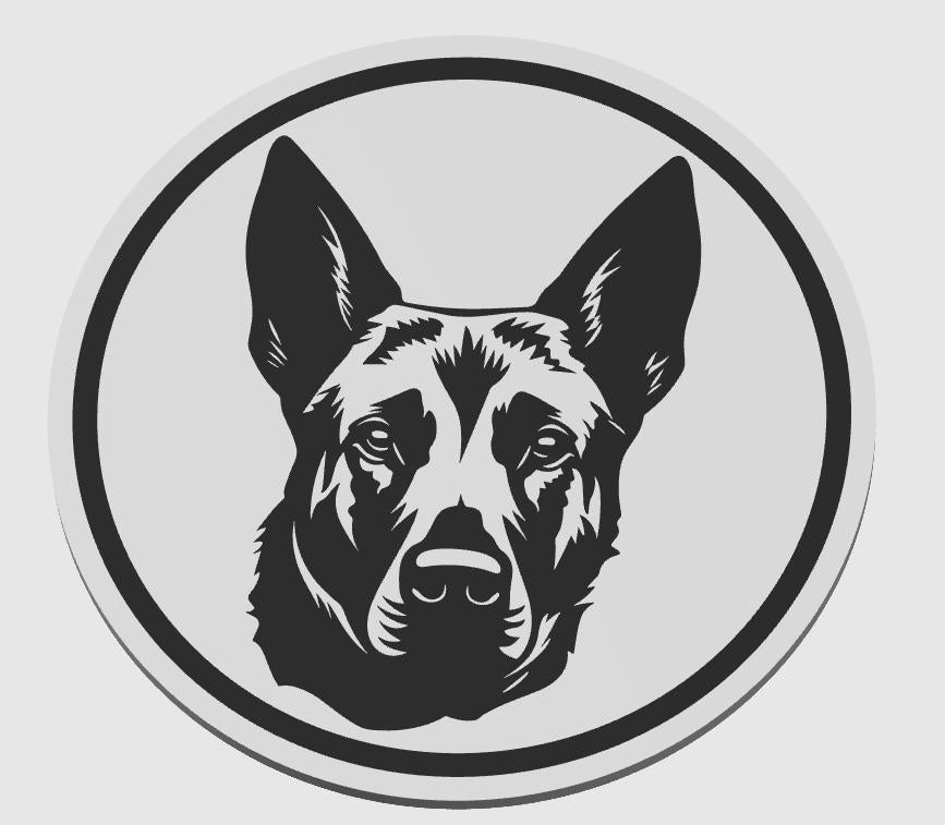 Belgischer Malinois Untersetzer 4er Set schwarz weiß 10 cm Made in Germany