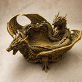 Zwillingsdrachen-Schale – Fantasy-Drachen Ablageschale | Schmuck, Schlüssel & Würfel | 5 Größen, 7 Farben | 3D-Druck Made in Germany FehnFactory