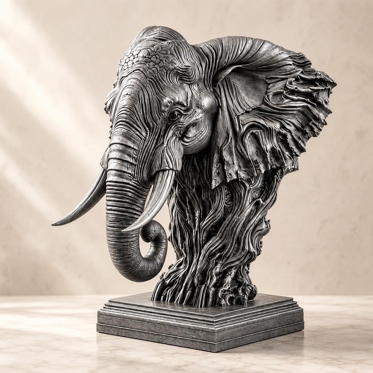Antiker Elefantengeist – ornamentale Elefantenbüste | Wildtier-Deko | 5 Größen, 7 Farben | 3D-Druck Made in Germany FehnFactory