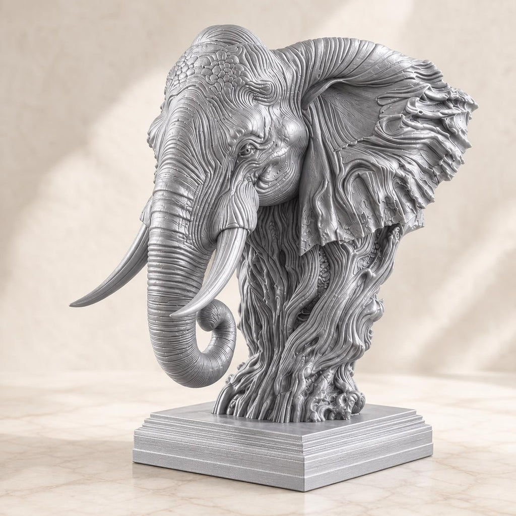Antiker Elefantengeist – ornamentale Elefantenbüste | Wildtier-Deko | 5 Größen, 7 Farben | 3D-Druck Made in Germany FehnFactory