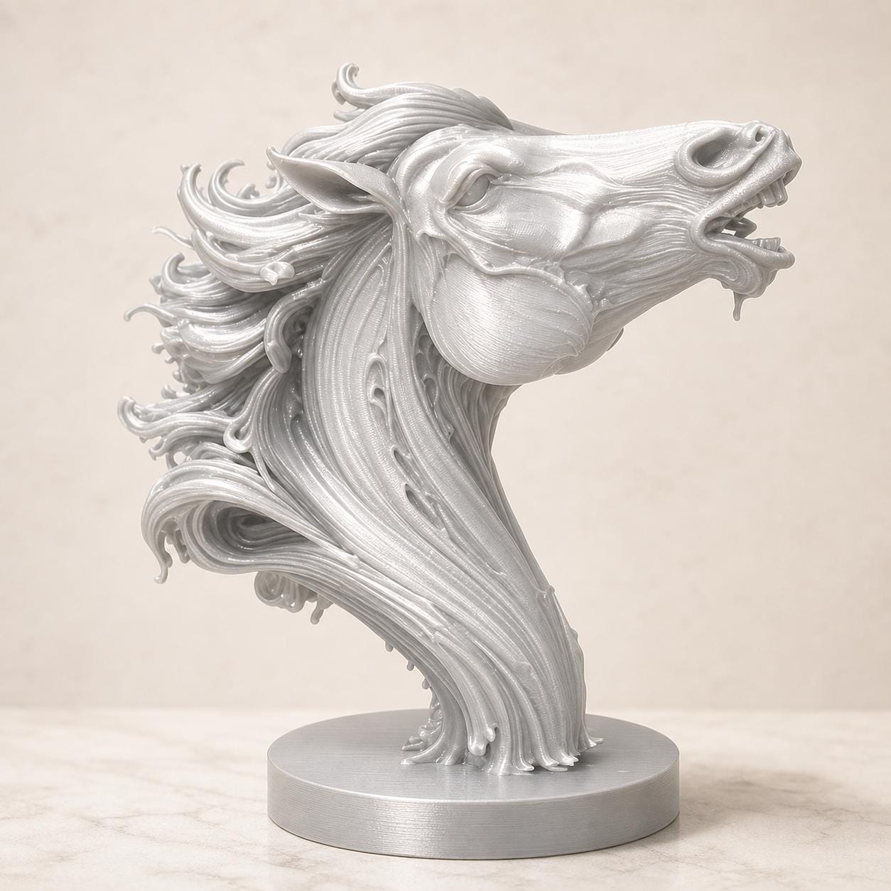 Sturmmähnen-Hengst – dynamische Pferdebüste | Pferde- & Reitsport-Deko | 5 Größen, 7 Farben | 3D-Druck Made in Germany FehnFactory