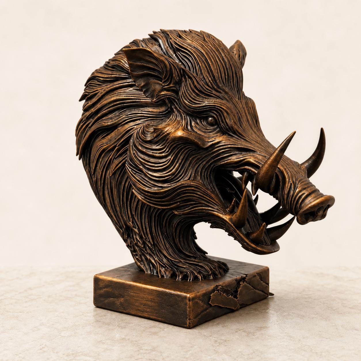 Wildschwein-Geist Büste – ornamentale Waldtier-Skulptur | 5 Größen, 7 Farben | 3D-Druck Made in Germany FehnFactory