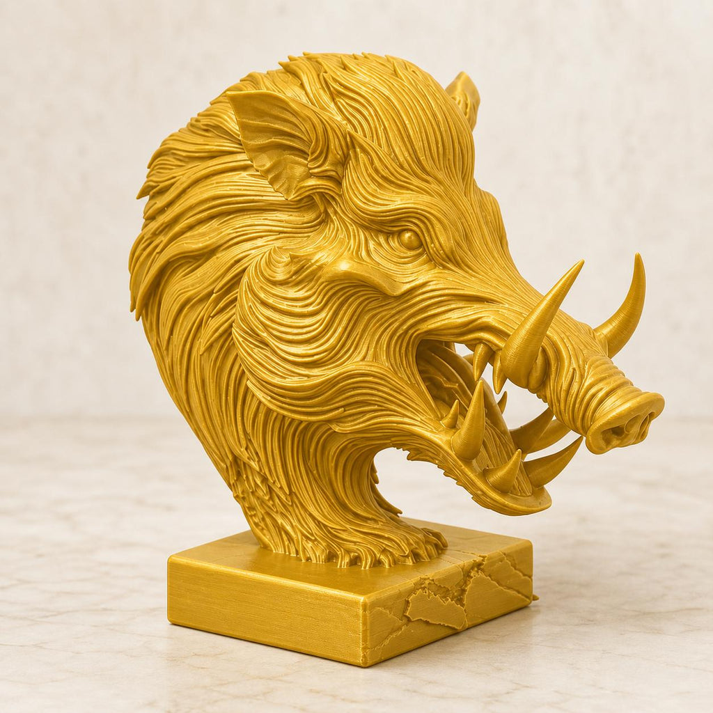 Wildschwein-Geist Büste – ornamentale Waldtier-Skulptur | 5 Größen, 7 Farben | 3D-Druck Made in Germany FehnFactory