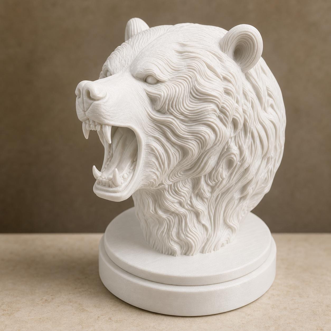 Bärengeist – brüllende ornamentale Bärenbüste | Wildtier- & Wald-Deko | 5 Größen, 7 Farben | 3D-Druck Made in Germany FehnFactory