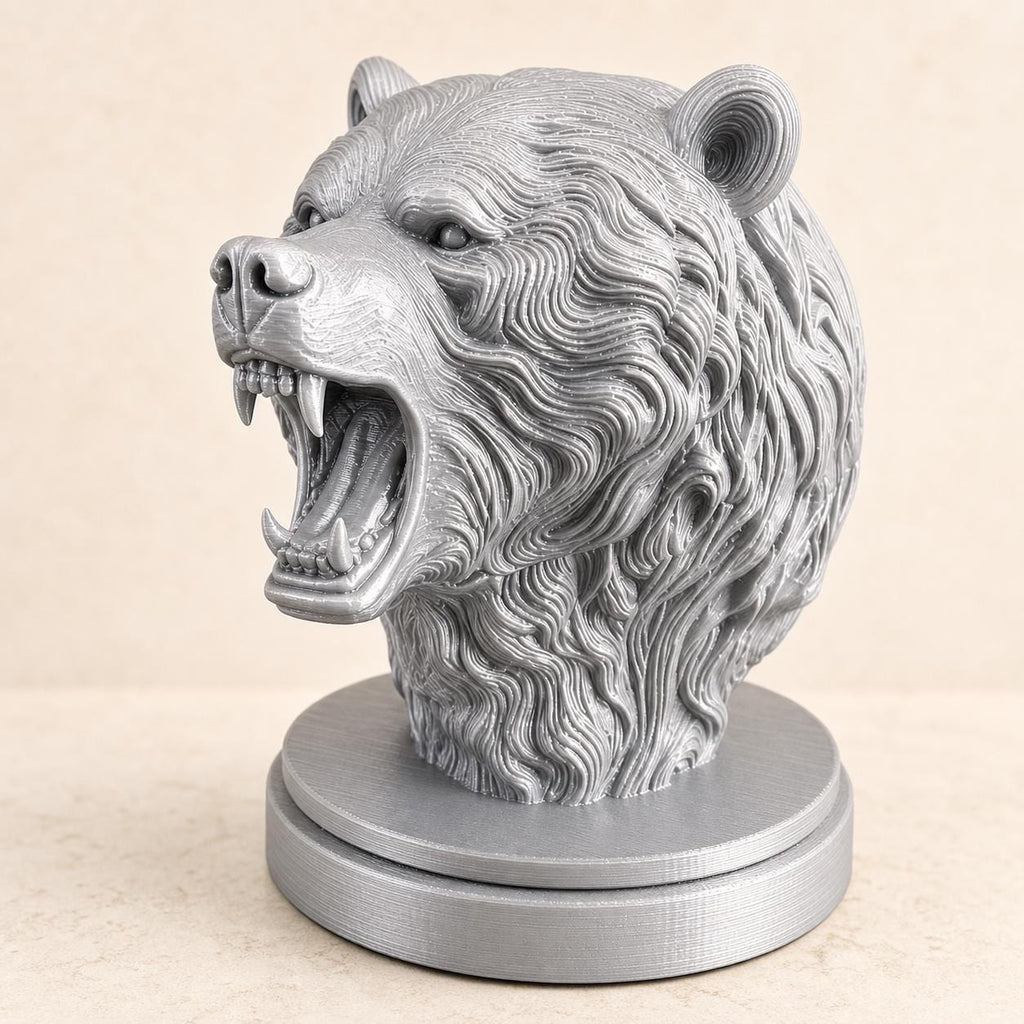 Bärengeist – brüllende ornamentale Bärenbüste | Wildtier- & Wald-Deko | 5 Größen, 7 Farben | 3D-Druck Made in Germany FehnFactory