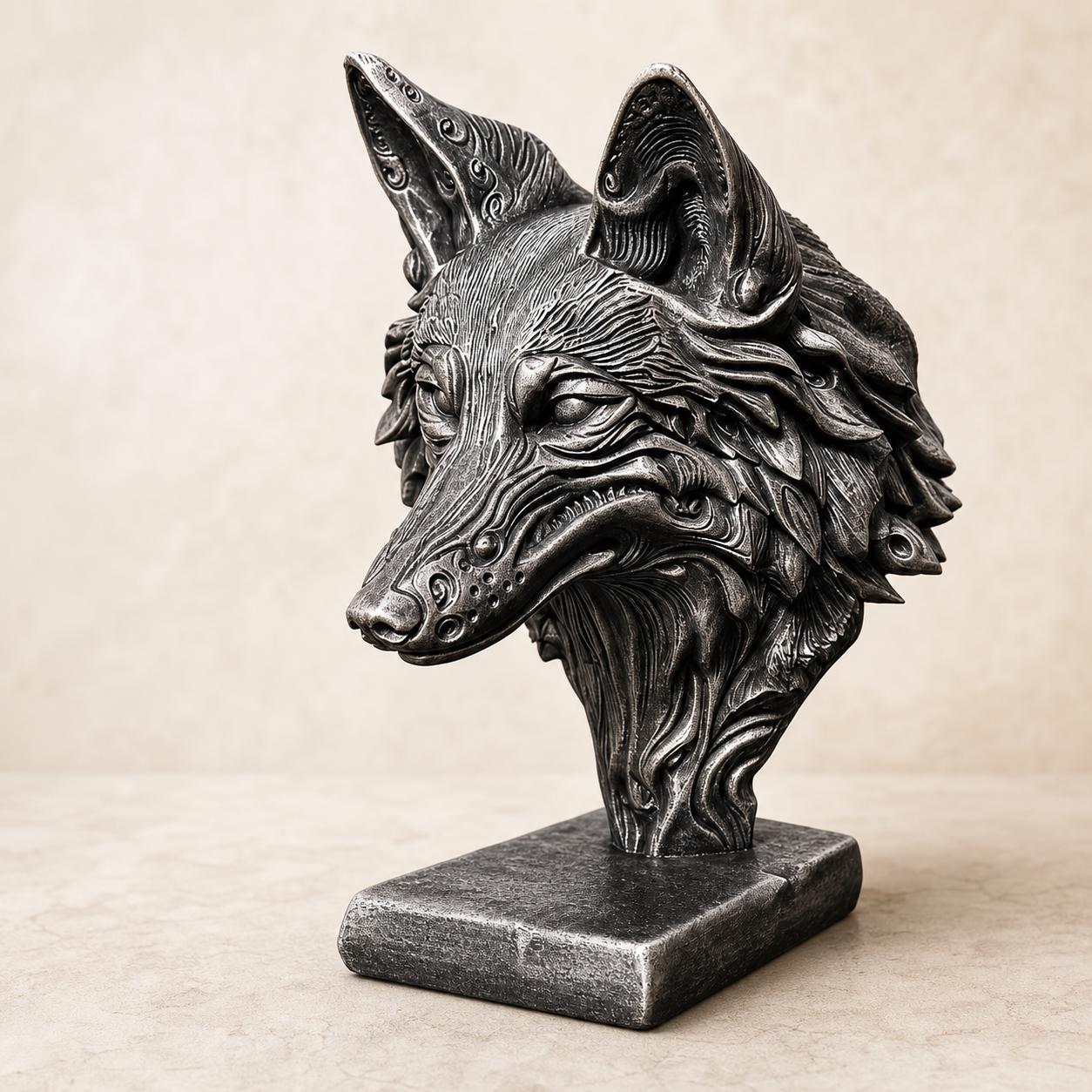Wolfsgeist – ornamentale Wolfsbüste | Fantasy-, Mythologie- & Wald-Deko | 5 Größen, 7 Farben | 3D-Druck Made in Germany FehnFactory