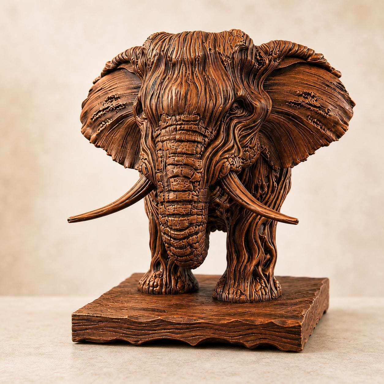 Elefantengeist – Ganzkörper-Skulptur im Holzschnitzstil | Elefanten-Deko | 5 Größen, 7 Farben | Made in Germany FehnFactory