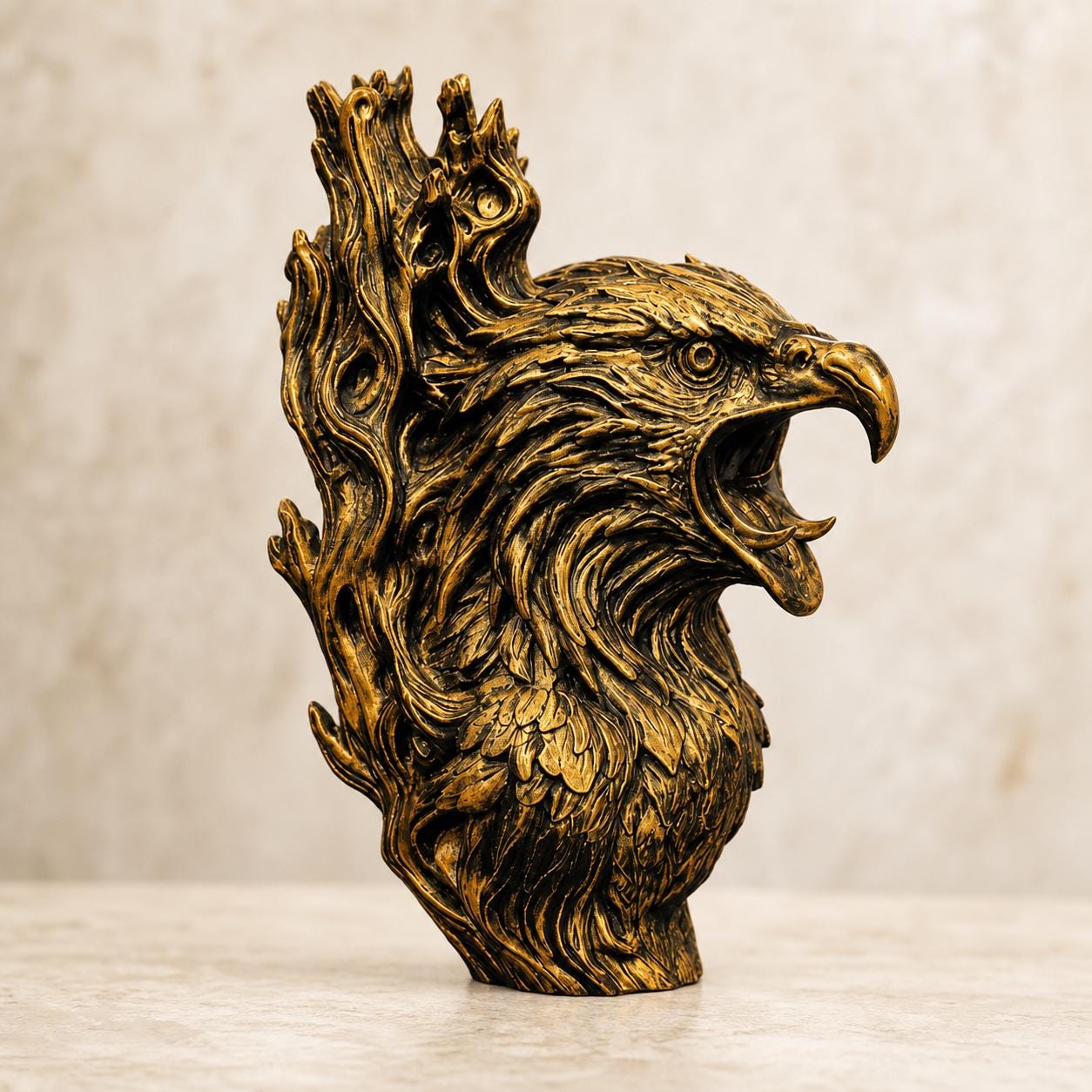 Adlergeist – Adlerskulptur im Holzschnitzstil | Adler-Deko | 5 Größen, 7 Farben | 3D-Druck Made in Germany FehnFactory