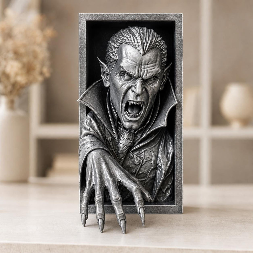 Vampirfürst – gotische Vampir-Buchnische | Dracula Book Nook fürs Bücherregal | 5 Größen, 7 Farben | Made in Germany FehnFactory