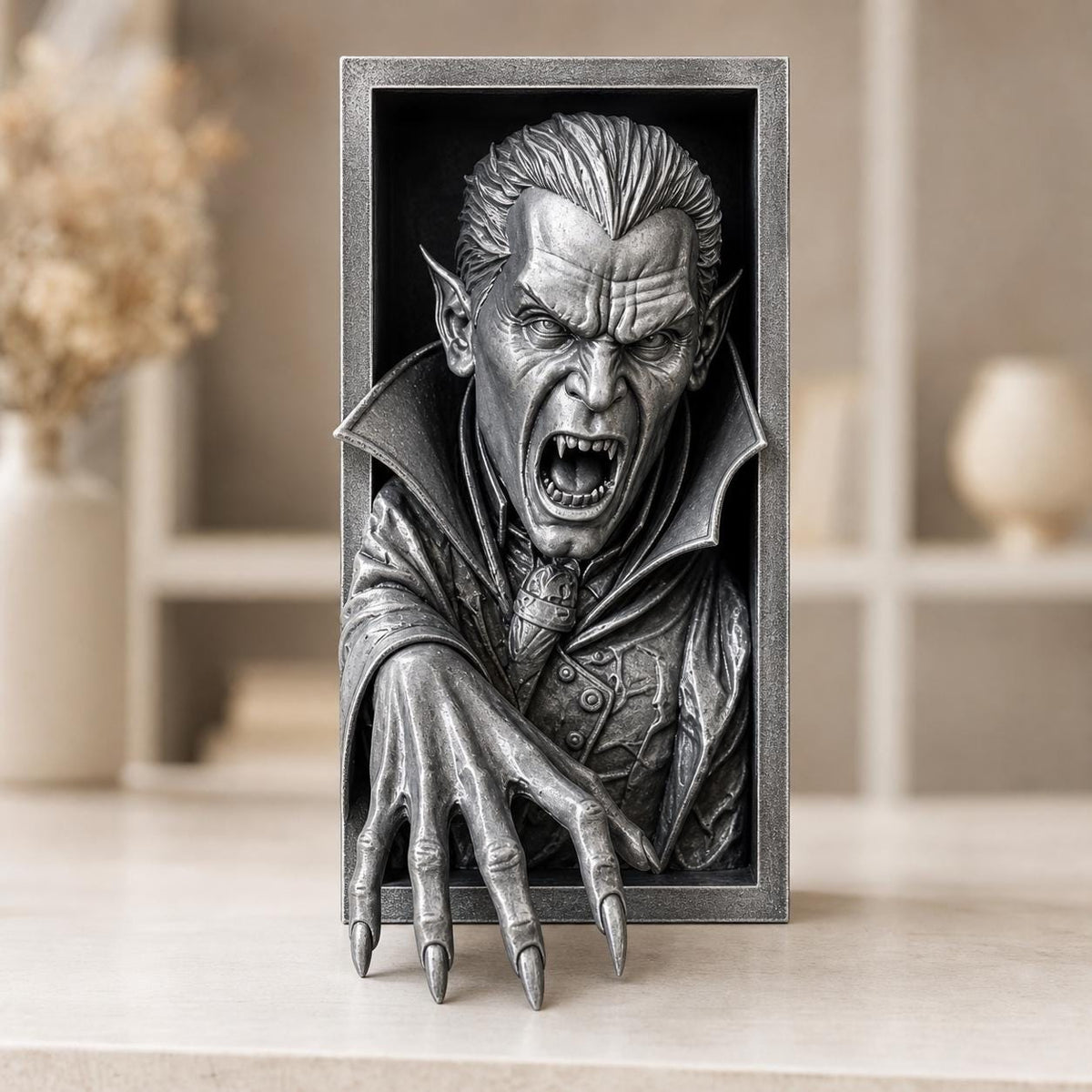 Vampirfürst – gotische Vampir-Buchnische | Dracula Book Nook fürs Bücherregal | 5 Größen, 7 Farben | Made in Germany FehnFactory