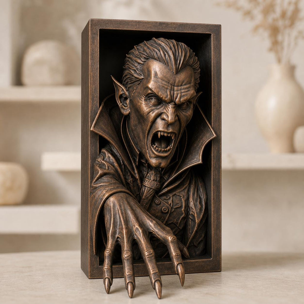Vampirfürst – gotische Vampir-Buchnische | Dracula Book Nook fürs Bücherregal | 5 Größen, 7 Farben | Made in Germany FehnFactory