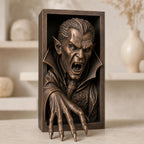 Vampirfürst – gotische Vampir-Buchnische | Dracula Book Nook fürs Bücherregal | 5 Größen, 7 Farben | Made in Germany FehnFactory